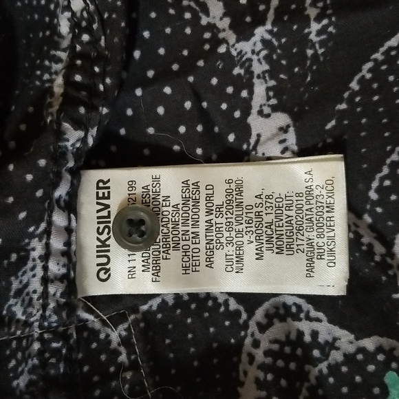 Quicksilver short sleeve cactus hemp leaf print button down shirt medium EUC - Picture 2 of 8